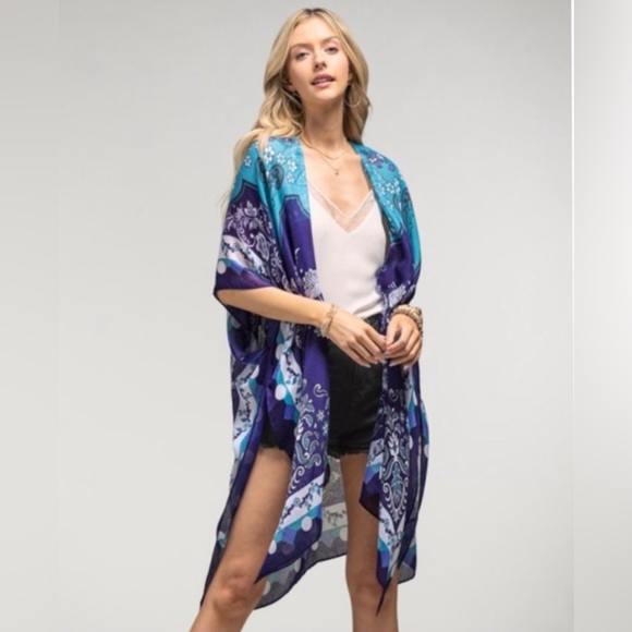 💼 Floral Lightweight Kimono ~ Floral Motifs Print ~  OSFM - Picture 5 of 12